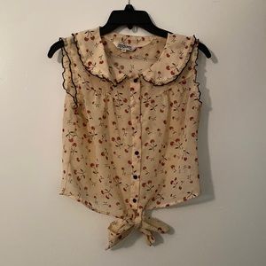 Cherry blouse crop top